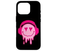 80s Heart Eyes Melting Pink Smile Melted Goteo Happy Face Carcasa para iPhone 16 Pro