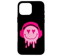 80s Heart Eyes Melting Pink Smile Melted Goteo Happy Face Carcasa para iPhone 16 Pro MAX