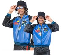80s Jam Master Chaqueta Adultos Rap Rey Disfraz Hombre Bomber Chaqueta