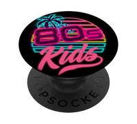 80s Kids Palm Sunset Retro Estética PopSockets PopGrip Adhesivo