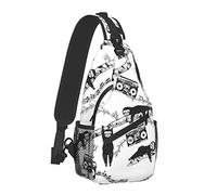 80s Music Sloth Crossbody Bag Casual Sling Shoulder Mochila para Hombres Mujeres Unisex Pequeña Senderismo Mochila Durable Senderismo Daypack