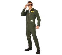 80s Pistola Aviador Traje Superior Tiro Piloto Uniforme Volador Disfraz Hombre