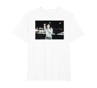 80s Pop Superstar Icono Cantando Live Bad Tour Concierto de Cardiff Camiseta, Hombre Tallas Grandes, Blanco, 4X Alto