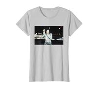 80s Pop Superstar Icono Cantando Live Bad Tour Concierto de Cardiff Camiseta, Mujer, Plata, XXL