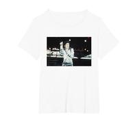 80s Pop Superstar Icono Cantando Live Bad Tour Concierto de Cardiff Camiseta, Mujer Tallas Grandes, Blanco, 1XL Grande