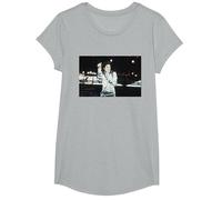 80s Pop Superstar Icono Cantando Live Bad Tour Concierto de Cardiff Camiseta, Niñas, Gris Jaspeado, S
