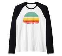 80s Retro Pine Trees Wildlife Nature Vintage Forest Camiseta Manga Raglan