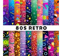 80s Retro Scrapbook Paper: Memphis Geometric Patterns & Neon Aesthetic Designs | Premium Craft Paper Pad - 20 Double-Sided Sheets (20 Unique Designs), ... Card Making, Gift Wrapping & DIY Crafts