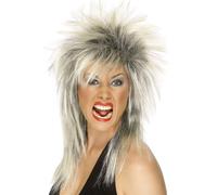 80s Rock Diva Peluca Rubia Tina Turner Salmonete Mujer Accesorio para Disfraz