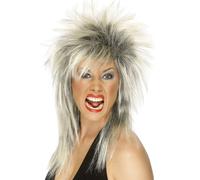 80s Rock Diva Peluca Rubia Tina Turner Salmonete Mujer Accesorio para Disfraz