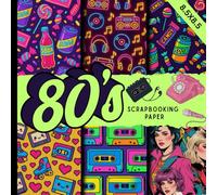 80s scrapbooking paper: retro neon, vaporwave, memphis patterns, geometric shapes & vintage 1980s aesthetic backgrounds for scrapbook paper, journaling, card making & DIY crafts
