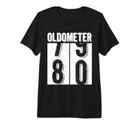80th Birthday Gifts Oldometer 79-80 Vintage Funny Men Women Camiseta Premium