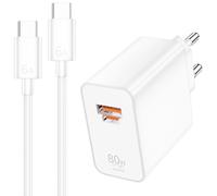 80W Cargador Carga Rápida y 1M Cable Tipo C para Honor X9e Pro 600 Magic V6 | para super-charge USB Charger Movil Adaptador para honor Magic6 RSR 600 Smart 5G X7e X8d 400 90 70 X9d X9c MagicPad4 Magic V3