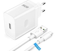 80W Cargador Rápido con Cable USB C 2M para OPPO Supervooc Charge Adaptador Carga Rápida Adaptador de Cargador para OPPO Reno 11 10 Pro Find X7 Ultra X6 Pro X5 Pro X5 Lite X3 Pro Reno 8T A58 A78 A79