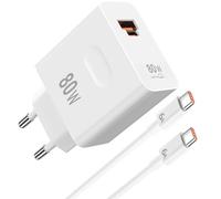 80W Cargador y Cable USB C para Honor 400 5G, Supercharge Carga Adaptador Cargador con 6A Tipo C Cable 1 Metro Carga Rápida para Honor X70 X60 GT Magic6 Pro 6 RSR Magic 7 Lite V3 Tablet Huawei MatePad