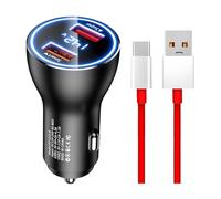 80W SUPERVOOC Cargador de Coche Warp Charge USB C Charging Cable Cargador rápido de Coche Adaptador para Oneplus 12 11 10 9 8 7 para OPPO Find X7 X6 X5 X4 X3 X2 Reno 11 10 9 8 Realme SUPERDART