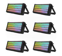 80W Wall Washer Luz, 48 LED RGB 3 en 1 Escenario DJ Barra de Luz DMX 512 Reproducción Automática y Sonido Activado LED Luz Estroboscópica para Boda Fiesta Concierto Discoteca DJ 6PCS