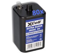 80x XCell 4R25 6V 9500mAh Pila Bloque, para Bombillas Intermitentes,
