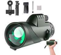 80x100 High Power Monocular Telescope with Phone Adapter, HD Long Range Zoom Telescope with Tripod, Perfect for Hiking, Hunting, Stargazing & Wildlife Observation (Green)