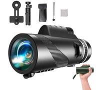 80x100 High Power Monocular Telescope with Phone Adapter, HD Long Range Zoom Telescope with Tripod, Perfect for Hiking, Hunting, Stargazing & Wildlife Observation (Black)