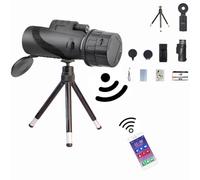 80x100 Monocular Telescope,Monocular Telescope Connected To A Mobile Phone,Adults High Definition Monoculars,Telescopes For Watching Travel Camping Hiking (HD-black-wifi80*100)