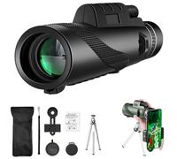 80x100 Monocular-Telescope,Monocular Telescope High Definition with Smartphone Holder Tripod,Zoom Focus Adults Waterproof Telescopess for Star Watching,Bird Watching,Camping,Travel,Hiking,Concert