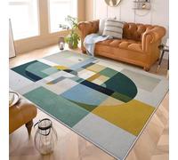 80x150 cm Alfombras Dormitorio Arte Abstracto GeoméTrico Sin Despren dimiento Moderna, Suave y Esponjosa Alfombra Blanco GrisáCeo Antideslizante Lavable, Ideal para salón, Dormitorio o Pasillo