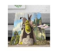 (80x60in 200x150cm)Blankets for Kids: Lightweight & Warm, 3D Shrek Design, Plush Flannel Fuzzy Throw Blanket for Boys and Girls