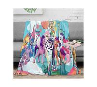 (80x60in 200x150cm)My Little Pony Fleece Throw Blanket - Warm & Cozy for Autumn/Winter Couch, Bed & Chair. Microfiber Fuzzy Flannel Blanket