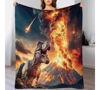 80x90inch(200x230cm) Manta De Algodón Extrasuave con Diseño Dinosaurio, Colcha Multiusos Four Seasons para Sofá, Cama, Funda Decorativa Y Mantas con Temas De T-Rex Erupción