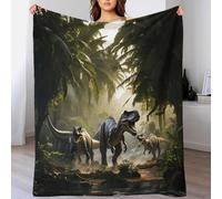 80x90inch(200x230cm) Manta De Algodón Extrasuave con Diseño Dinosaurio Jurásico, Colcha Multiusos Four Seasons para Sofá, Cama, Funda Decorativa Y Mantas con Temas De T-Rex