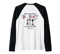 81 del Día D 1944 6 de junio de la Segunda Guerra Mundial Memorial Veterano ARTE EN LA ESPALDA Camiseta Manga Raglan