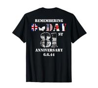 81 del Día D 1944 6 de junio de la Segunda Guerra Mundial Memorial Veterano ARTE EN LA ESPALDA Camiseta