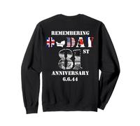 81 del Día D 1944 6 de junio de la Segunda Guerra Mundial Memorial Veterano ARTE EN LA ESPALDA Sudadera