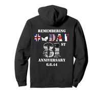 81 del Día D 1944 6 de junio de la Segunda Guerra Mundial Memorial Veterano ARTE EN LA ESPALDA Sudadera con Capucha