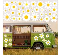 81 PCS Pegatinas para Coche,Flor Margarita Adhesivo decorativo Calcomanía De Coche Etiqueta Engomada del Coche Vinilo Autoadhesivo Sticker pegatina decorativo para la pared para Vehículos Todoterreno