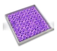 81 Piezas Rose Bath Body Flower Jabón Floral Perfumado Rose Flower Essential Wedding Valentine # 39; S Day Gift Holding Flowers-Purple