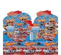 81 piezas Vajilla Fiesta Dinosaurios, Decoración Cumpleaños Auto, Vajilla Car Fiestas Temáticas y Cumpleaños, Platos Papel,Vasos, Servilletas Mantel Para 20 invitados