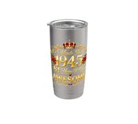 81 Year Old Made in 1945 Retro Floral 81st Birthday Women Vaso térmico de acero inoxidable de doble pared