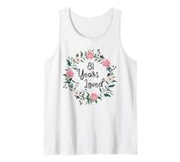 81 Years Loved Men Women Floral 81 Years Old 81th Birthday Camiseta sin Mangas