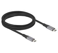Cable Delock USB 40 Gbps USB Type-C™ de enchufe a enchufe PD 3.1 240 W E-marker 2 m metal gris