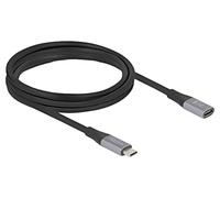 81202 Cable Bidireccional USB C Hembra,USB C Enchufe Dorado 2m DELOCK