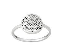 81stgeneration Anillos Plata de Ley 925 Forma Semilla Vida, Redondos Finos Mujer | Anillos Mujer | Anillo Apilable Promesa Geometría Sagrada Recortada | Joyas Boho Hija | Dones Espirituales del Yoga