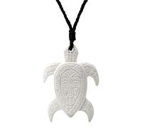 81stgeneration Colgante de Tortuga de Hueso Tallado con Máscara Maorí Grabada | Joyería Tribal Estilo Honu | Tallado Simbólico de Hueso | Collar de Cordón Ajustable | Accesorio para Surfista