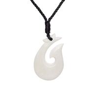 81stgeneration Collar Colgante de Hueso Maori Hei Matau Anzuelo de Pesca