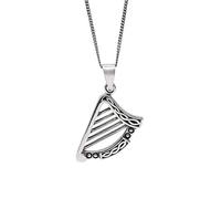 81stgeneration Collar Colgante Unisex en Plata de Ley 925 Arpa Celta Irlandesa, 46 cm