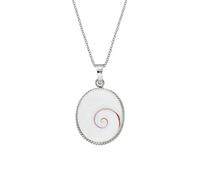 81stgeneration Collar Concha Ojo Shiva Ovalado Marco Cuerda Grande Plata Esterlina | Colgante Concha Plata 925 Cadena Eslabones 45cm | Joyas Bohemias Playeras Mujer | Collares Costeros