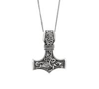 81stgeneration Collar de Plata de Ley con el Martillo de Thor para Hombre y Mujer | Colgante Vikingo de Plata 925 con Cadena de Eslabones de 45cm | Joyería Nórdica Gótica con Nudos Vikingos