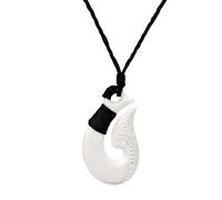81stgeneration Collar Hueso Tallado a Mano Grabado Koru Hei Matau Maorí para Hombre y Mujer