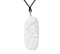 81stgeneration de Mujer Hombre Plata de Ley 925 Hueso Tallado a Mano Collar Colgante Oso Y Aguila